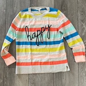 Colorful striped “Happy” Sweater